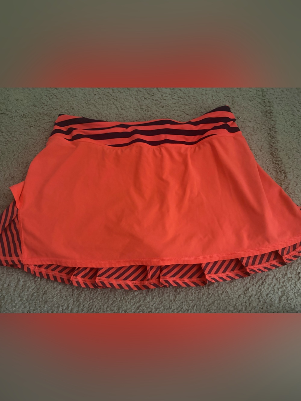 lululemon athletica Coral Skort with Navy Stripe Waistband